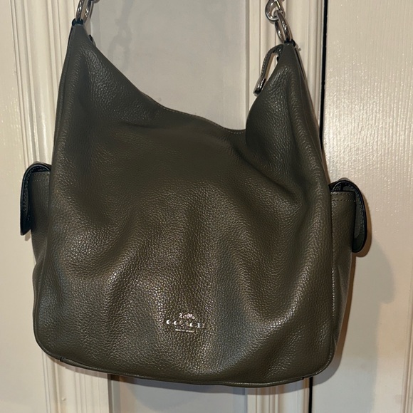 Coach Dark Green Leather Hobo Bag - Picture 1 of 8